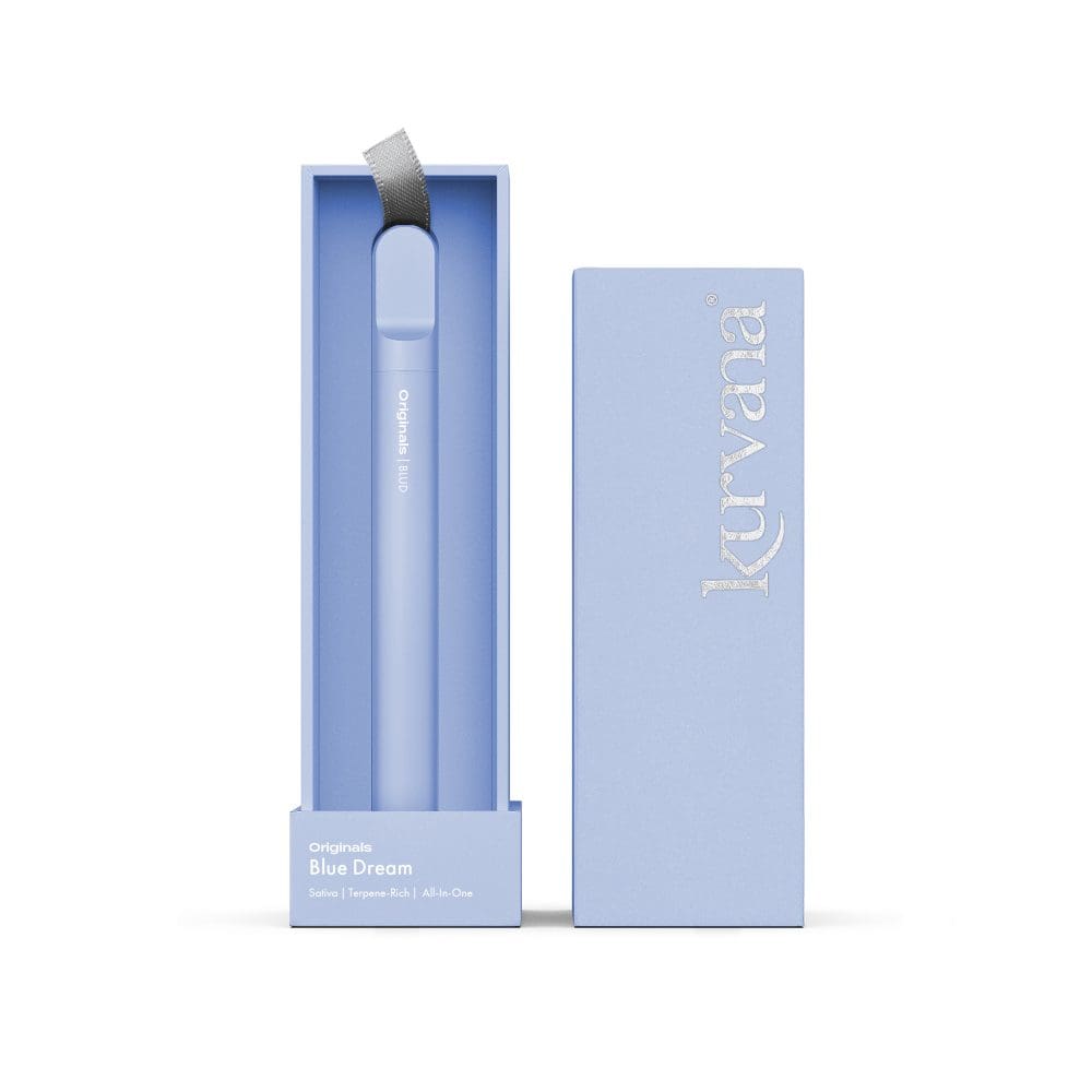 kurvana_originals_aio_blud-2000x2000 | Kurvana | Curated for years. Experienced in moments. An image of Kurvana's Originals collection Blue Dream strain All-In-One disposable vape.