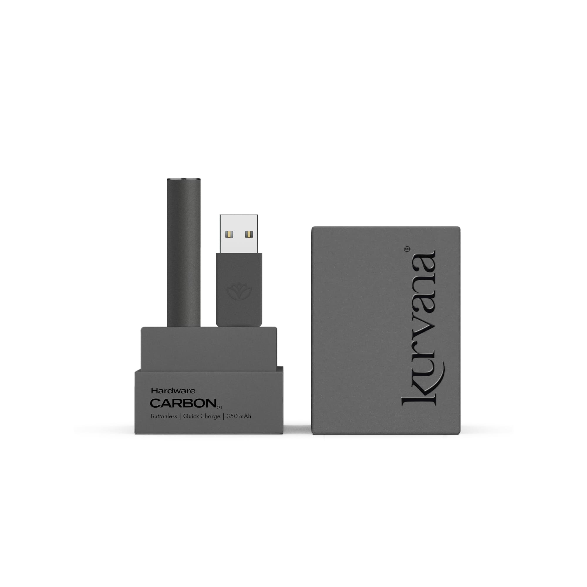 kurvana_hardware_carbon_black-2000x2000 | Kurvana | Curated for years. Experienced in moments. Kurvana's Carbon Black 350 mAh, quick charge automatic buttonless battery. Optimized for Carbon21 cartridges.
