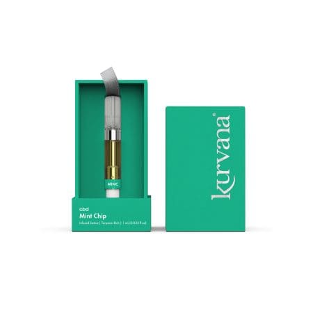 An image of Kurvana's CBD collection Mint Chip 5:1:10 CBD to THC ratio cartridge.