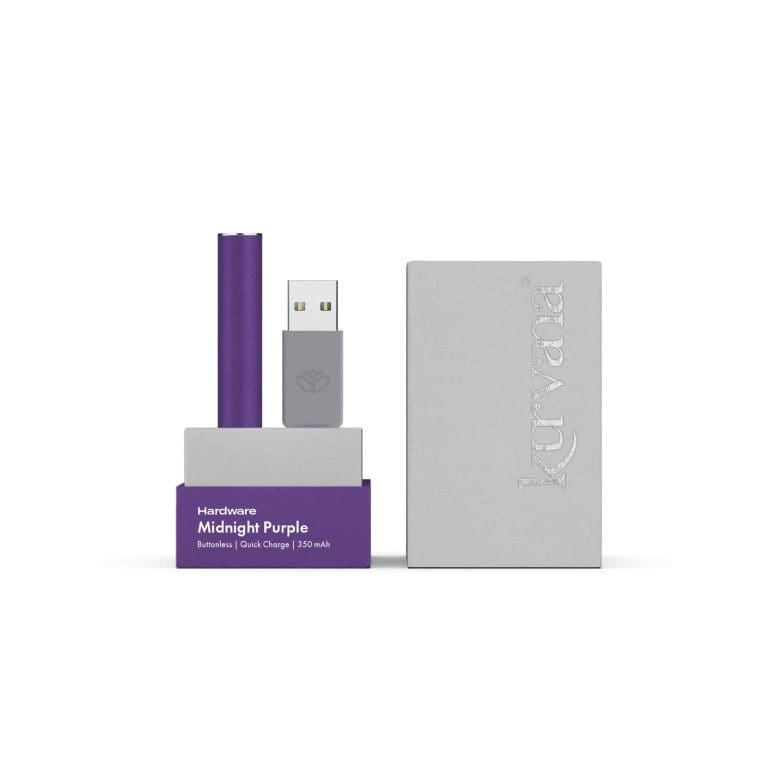 kurvana_hardware_midnightpurple_2000x20000 | Kurvana | Curated for years. Experienced in moments. Kurvana's Midnight Purple 350 mAh, quick charge automatic buttonless battery.