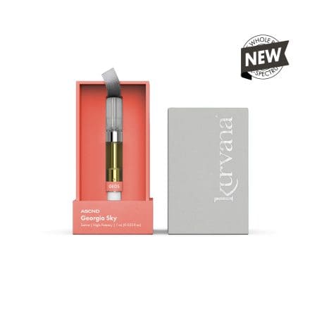 An Image of Kurvana's ASCND collection Georgia Sky strain cartridge.