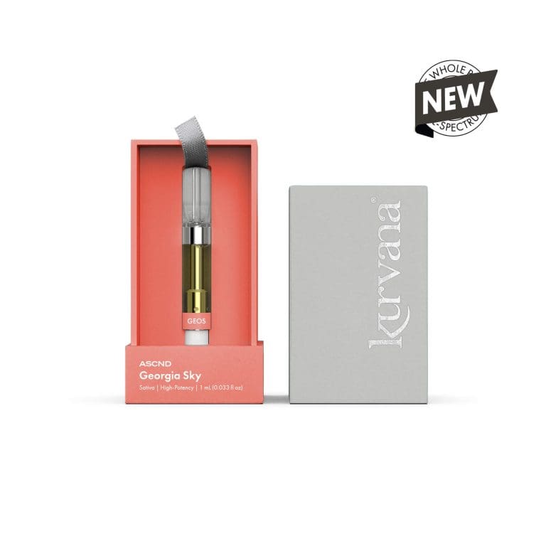 kurvana_ascnd_geos_1.0_2000x20000 | Kurvana | Curated for years. Experienced in moments. An Image of Kurvana's ASCND collection Georgia Sky strain cartridge.