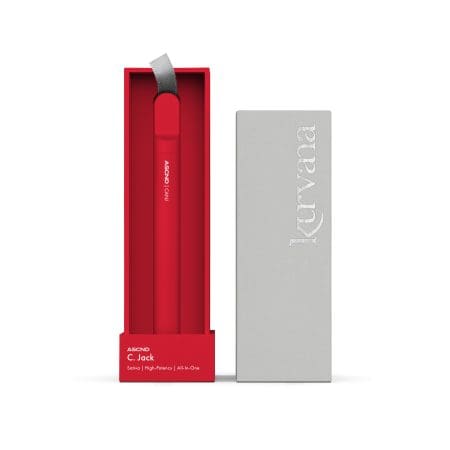 An image of Kurvana's ASCND collection Candy Jack strain All-In-One disposable vape.