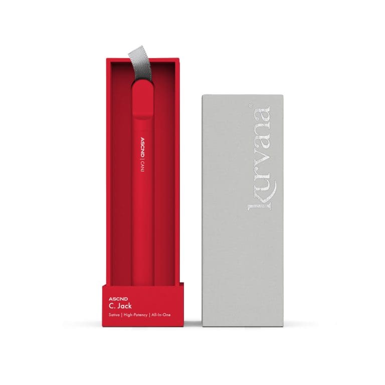 kurvana_ascnd_canj_aio_2000x2000 | Kurvana | Curated for years. Experienced in moments. An image of Kurvana's ASCND collection Candy Jack strain All-In-One disposable vape.