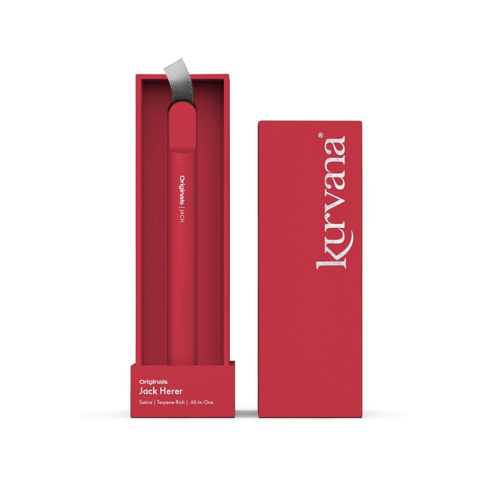 kurvana_originals_jach_aio_2000x2000 | Kurvana | Curated for years. Experienced in moments. An image of Kurvana's Originals collection Jack Herer strain All-In-One disposable vape.