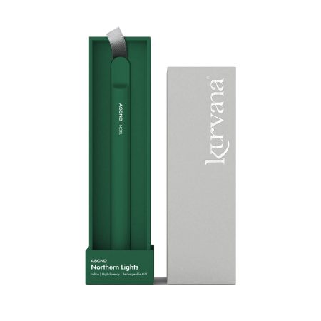 Kurvana ASCND Northern Lights vape pen in sleek green packaging.