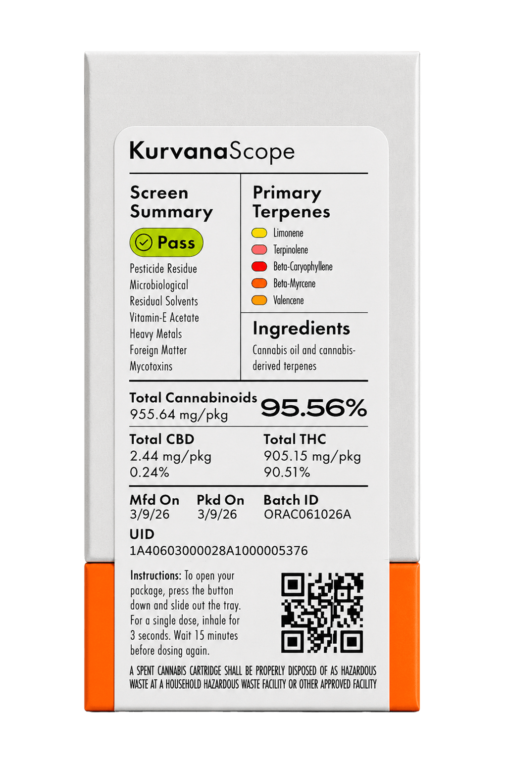 Kurvana KurvanaScope back label
